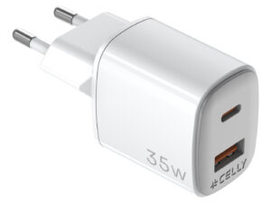 Cargador CELLY USB-A USB-C 35W Blanco