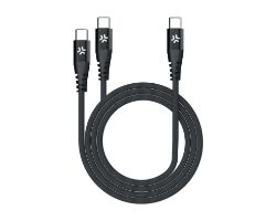 Cable CELLY USB-C a 2xUSB-C 100W 1.3m
