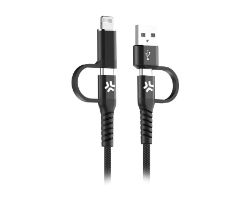 Cable CELLY USB-A/C a USB-C/Lightning 35W