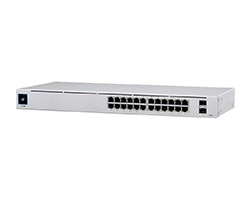 Switch Ubiquiti 24xRJ45 GbE 2xSFP PoE+ 1U