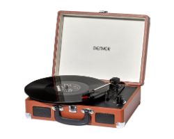 Tocadiscos DENVER USB con altavoz Marrón
