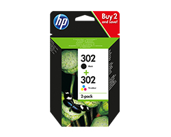 Tinta HP 302 Pack Tricolor/Negro 4ml/3.5ml