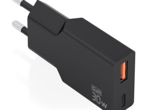 Cargador Pared AISENS GaN 30W USB-A/C Negro