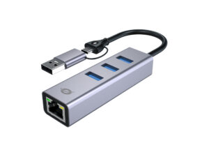 Adaptador CONCEPTRONIC USB-A/C a 3USB-A/1RJ45
