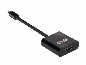 Adaptador Activo Club 3D Mini DP a HDMI Negro CAC-2170