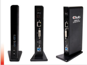 Docking Club 3D USB-A/HDMI/DVI/RJ45 Negro