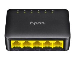 Switch CUDY 5xRJ45 GbE Negro