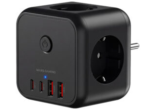 Cargador Mars Gaming 3Schuko 2xUSB-A 2xUSB-C