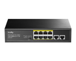 Switch CUDY 10xRJ45 PoE+ Rack Negro