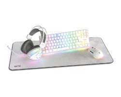 Kit Gaming KROM T+Ratón+Alf+Auric Blanco