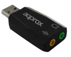 Tarjeta de Sonido Approx 5.1 USB 3.5mm Negro