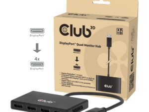 Hub Club 3D 4xDP 4K UHD/30Hz Negro