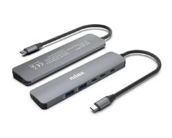 Docking NILOX Slim USB-C 6 en 1 Gris Docking NILOX Slim USB-C 6 en 1 Gris