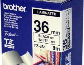 Cinta Rotuladora BROTHER 36mm Negro/Blanco