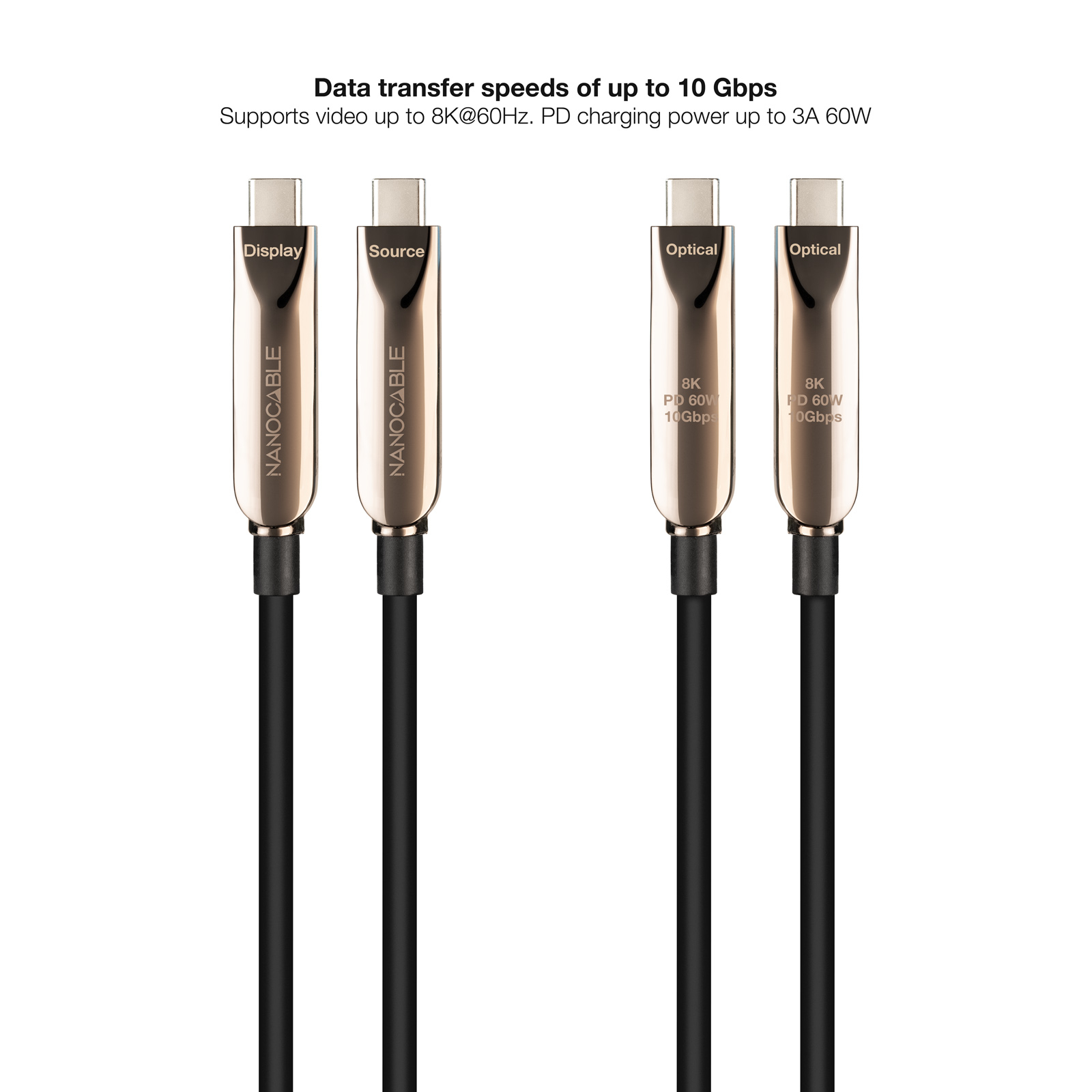 Nanocable USB-C/M a USB-C/M 60W 5m Negro Nanocable USB-C/M a USB-C/M 60W 5m Negro