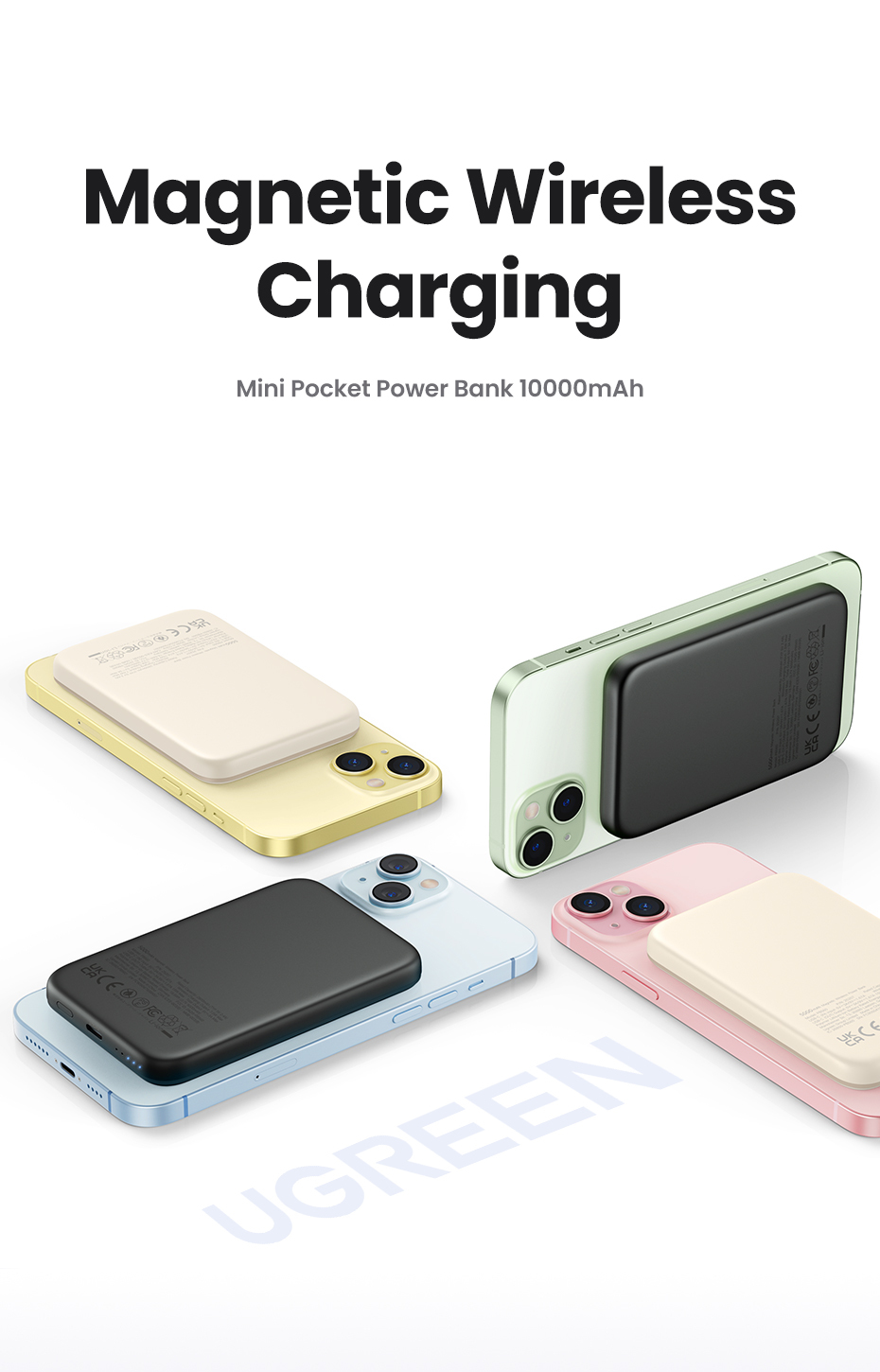 Powerbank Ugreen 10000mAh Inalámbrico Qi Beige Powerbank Ugreen 10000mAh Inalámbrico Qi Beige