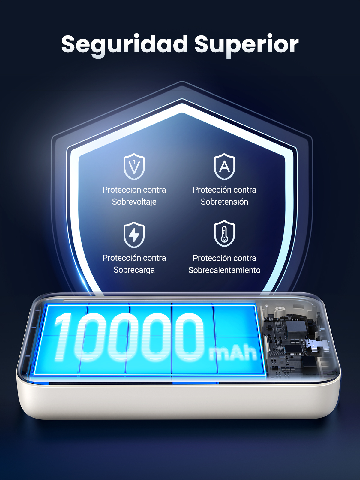 Powerbank Ugreen 10000mAh Inalámbrico Qi Beige Powerbank Ugreen 10000mAh Inalámbrico Qi Beige