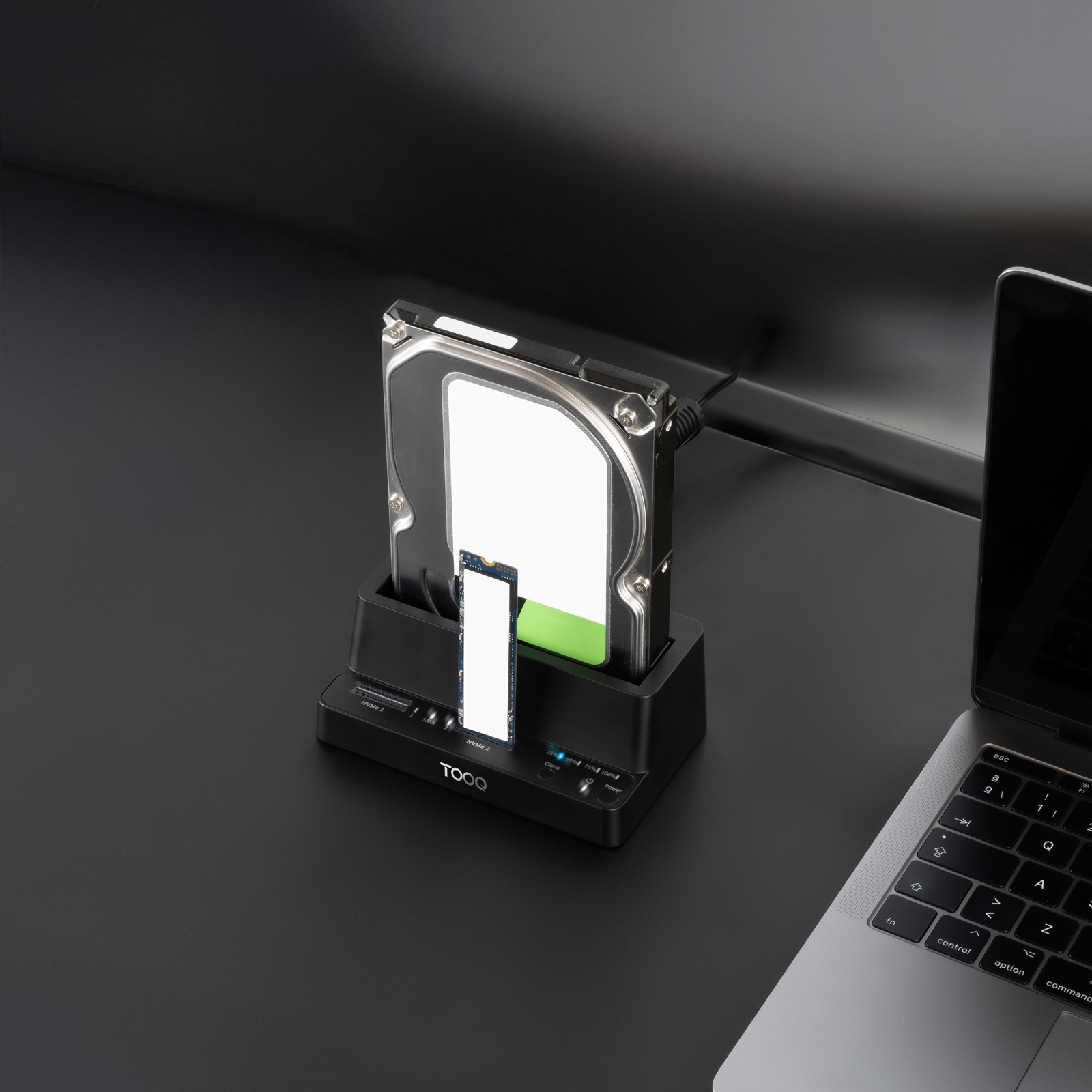 Docking TooQ SSD/HD USB-C PCIe SATA Negro Docking TooQ SSD/HD USB-C PCIe SATA Negro