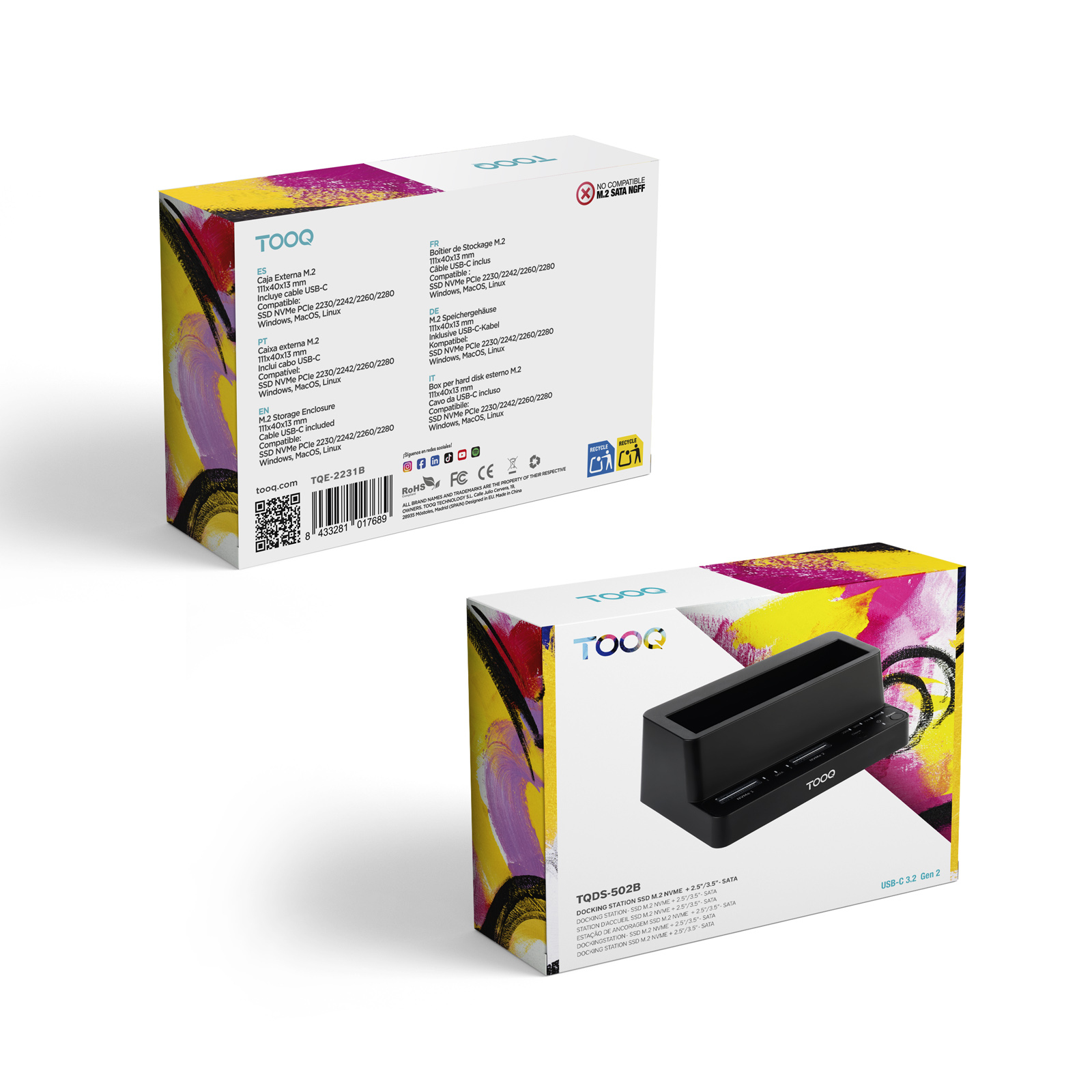 Docking TooQ SSD/HD USB-C PCIe SATA Negro Docking TooQ SSD/HD USB-C PCIe SATA Negro