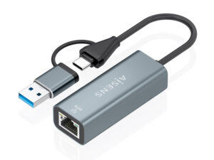 Conversor AISENS USB-A/USB-C a RJ45 Gris