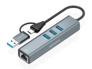Conversor AISENS USB-A USB-C a Ethernet HUB