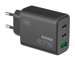 Cargador Pared NILOX 67W 1xUSB-A 2xUSB-C Cargador Pared NILOX 67W 1xUSB-A 2xUSB-C