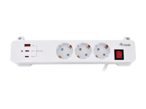 Regleta Equip EQ245556 3 Schuko 2xUSB-C 1xUSB-A Blanco