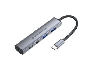 Hub Conceptronic USB-C 2xUSB-A 3xUSB-C PD 100w. Gris